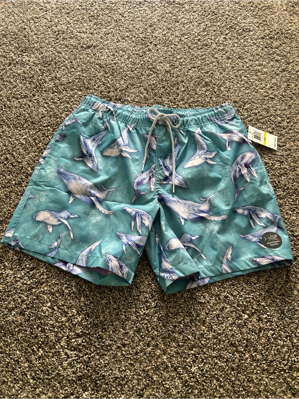 Psycho Tuna Mens‎ Swim Trunks Whale Pattern Size Medium NWT